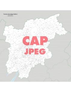 Mappa dei comuni e CAP del Trentino Alto Adige jpg