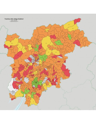 Mappa dei comuni e CAP del Trentino Alto Adige jpg