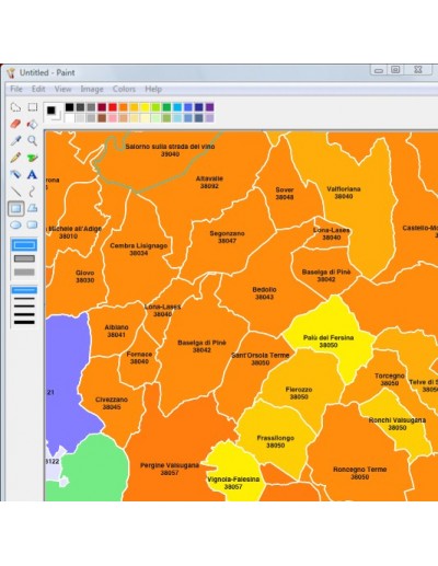 Mappa dei comuni e CAP del Trentino Alto Adige jpg