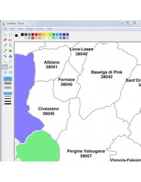 Mappa dei comuni e CAP del Trentino Alto Adige jpg