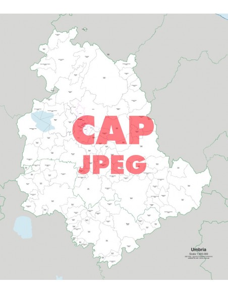Mappa dei comuni e CAP dell'Umbria jpg