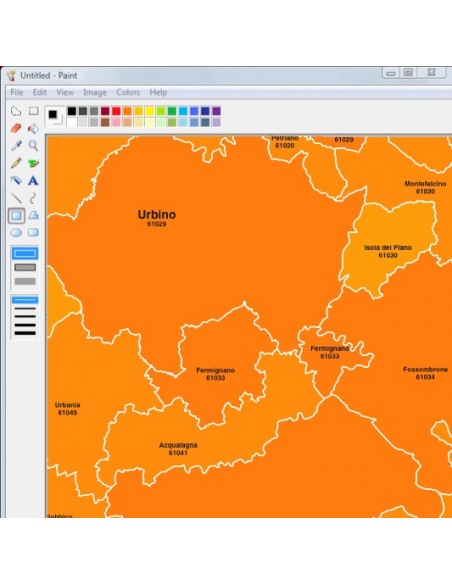 Mappa dei comuni e CAP dell'Umbria jpg