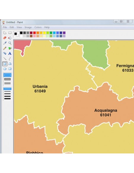 Mappa dei comuni e CAP dell'Umbria jpg