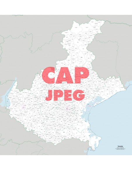 Mappa dei comuni e CAP del Veneto jpg