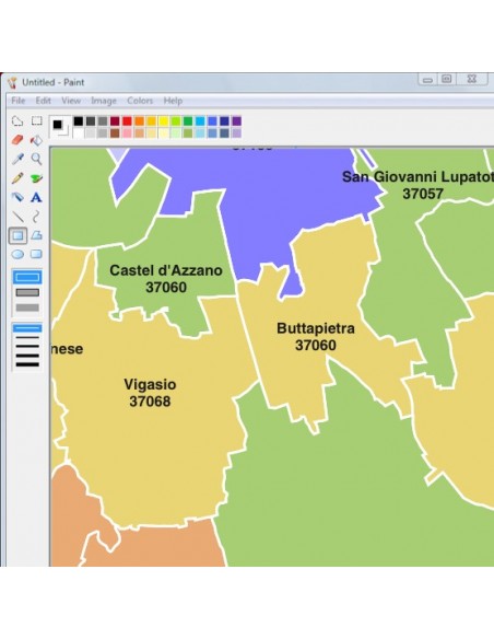 Mappa dei comuni e CAP del Veneto jpg