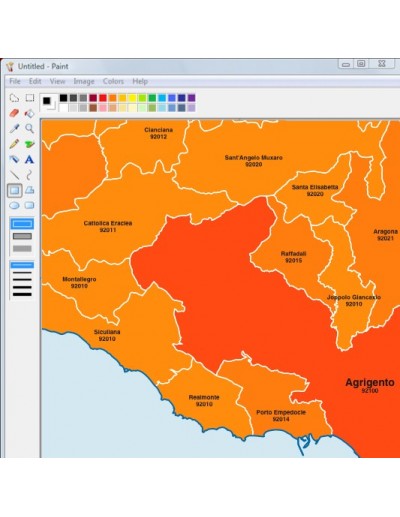 Mappa dei comuni e CAP della provincia di...