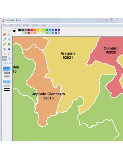 Mappa dei comuni e CAP della provincia di...