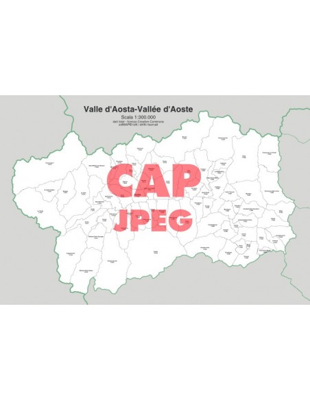 Mappa dei comuni e CAP della provincia di Aosta jpg