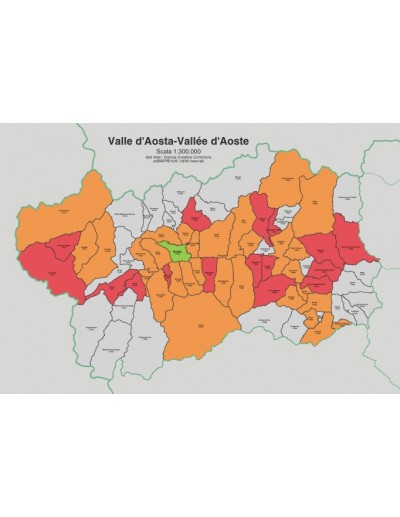 Mappa dei comuni e CAP della provincia di Aosta...