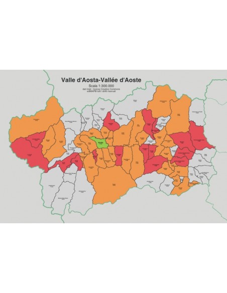 Mappa dei comuni e CAP della provincia di Aosta jpg