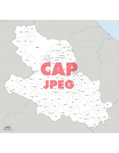 Mappa dei comuni e CAP della provincia di L'Aquila jpg