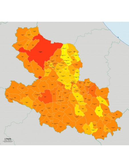 Mappa dei comuni e CAP della provincia di L'Aquila jpg