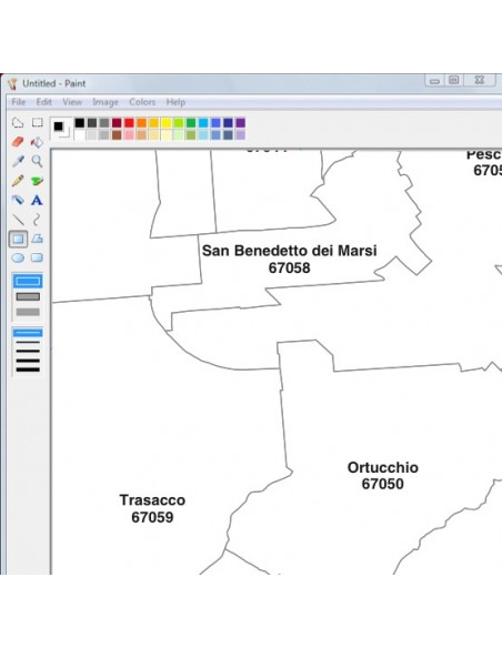 Mappa dei comuni e CAP della provincia di L'Aquila jpg