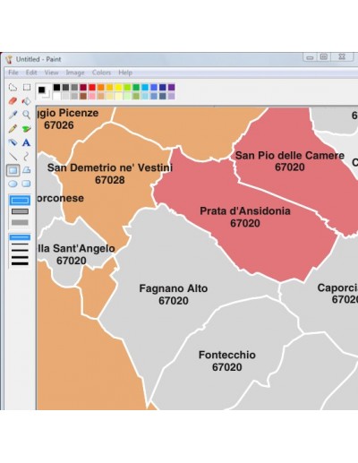 Mappa dei comuni e CAP della provincia di...