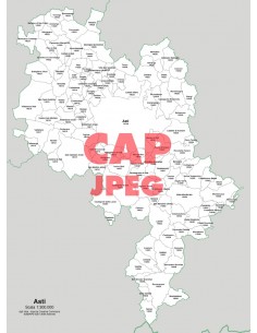 Mappa dei comuni e CAP della provincia di Asti jpg