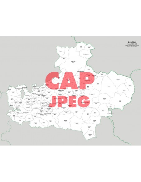 Mappa dei comuni e CAP della provincia di Avellino jpg