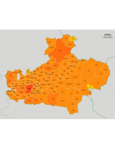 Mappa dei comuni e CAP della provincia di Avellino jpg