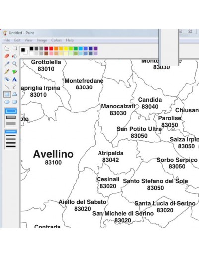 Mappa dei comuni e CAP della provincia di...