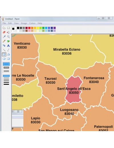 Mappa dei comuni e CAP della provincia di...