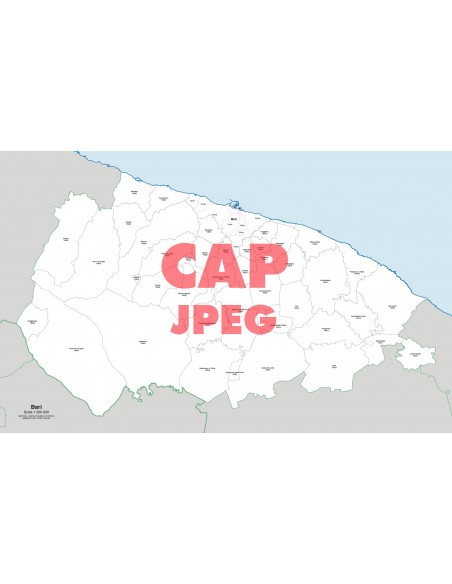 Mappa dei comuni e CAP della provincia di Bari jpg