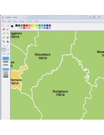 Mappa dei comuni e CAP della provincia di Bari jpg