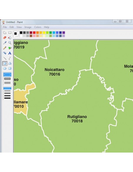 Mappa dei comuni e CAP della provincia di Bari jpg