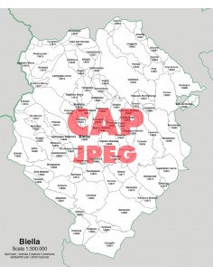 Mappa dei comuni e CAP della provincia di Biella jpg