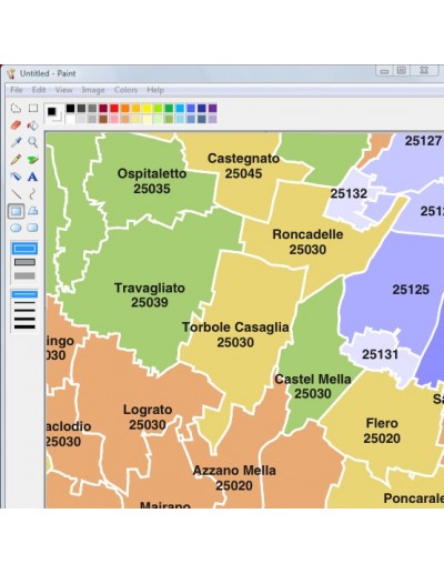 Mappa dei comuni e CAP della provincia di...
