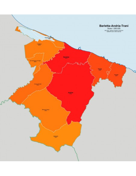 Mappa dei comuni e CAP della provincia di Barletta jpg
