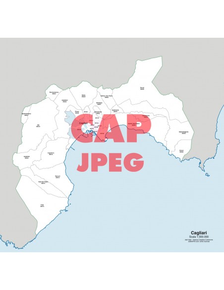 Mappa dei comuni e CAP della provincia di Cagliari jpg