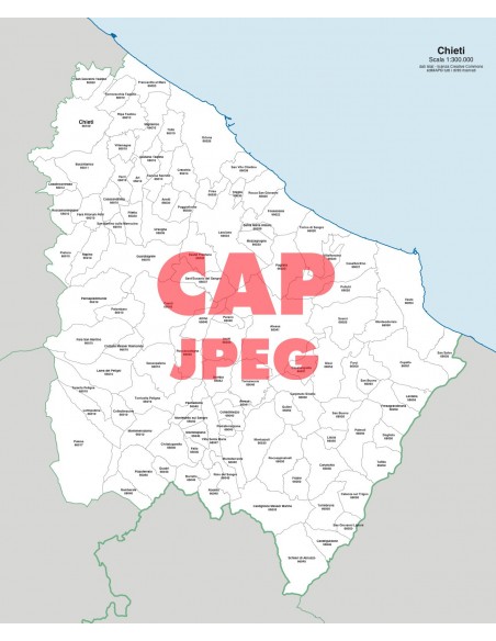 Mappa dei comuni e CAP della provincia di Chieti jpg