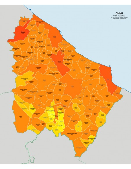 Mappa dei comuni e CAP della provincia di Chieti jpg