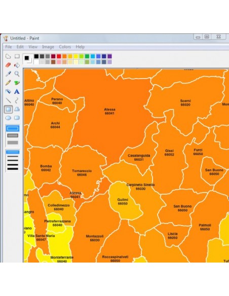 Mappa dei comuni e CAP della provincia di Chieti jpg