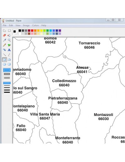 Mappa dei comuni e CAP della provincia di...
