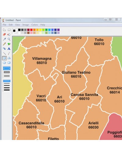 Mappa dei comuni e CAP della provincia di...