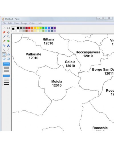 Mappa dei comuni e CAP della provincia di Cuneo...