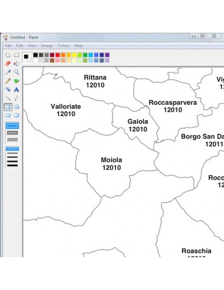Mappa dei comuni e CAP della provincia di Cuneo jpg
