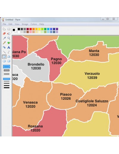 Mappa dei comuni e CAP della provincia di Cuneo...