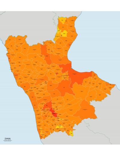Mappa dei comuni e CAP della provincia di...