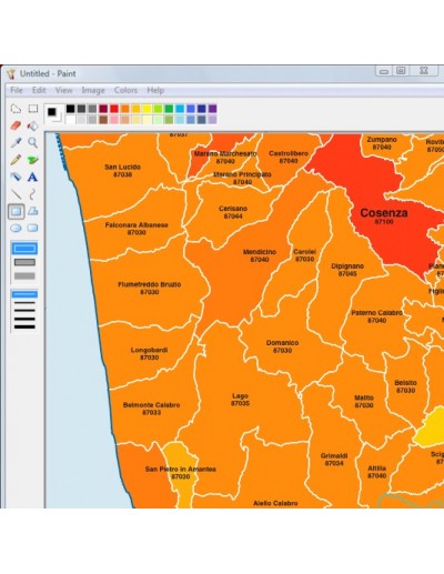 Mappa dei comuni e CAP della provincia di...