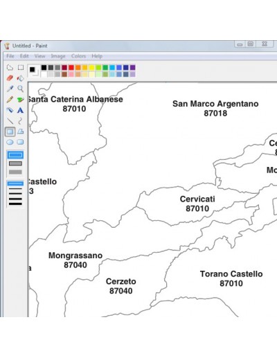 Mappa dei comuni e CAP della provincia di...