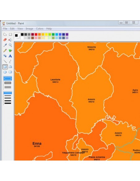Mappa dei comuni e CAP della provincia di Enna jpg