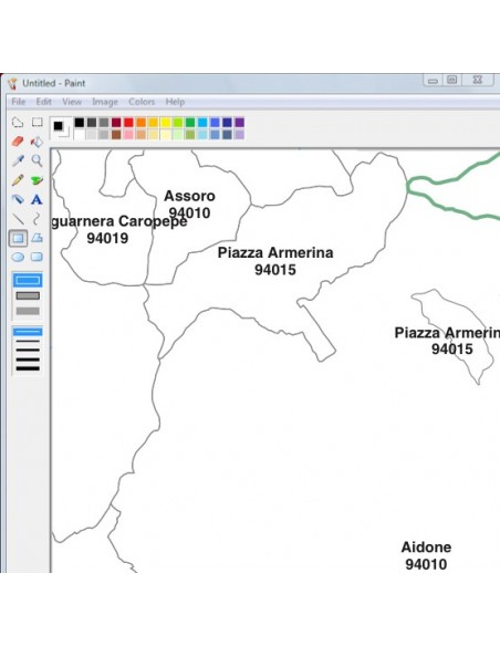 Mappa dei comuni e CAP della provincia di Enna jpg