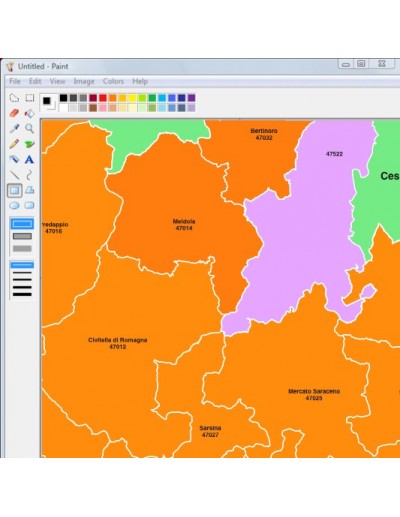 Mappa dei comuni e CAP della provincia di...
