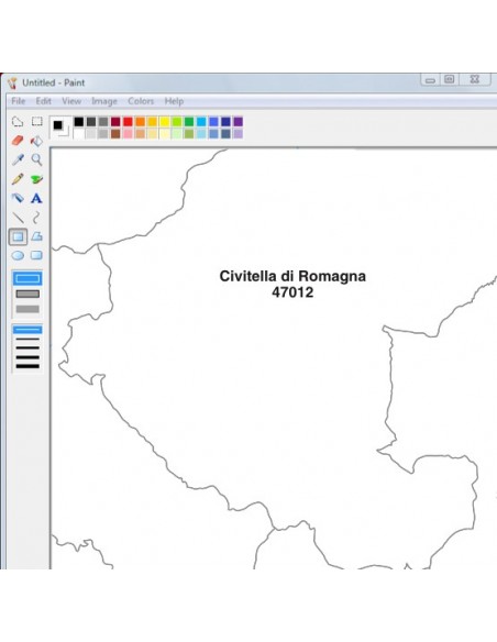 Mappa dei comuni e CAP della provincia di Forlì-Cesena jpg