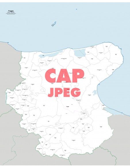 Mappa dei comuni e CAP della provincia di Foggia jpg