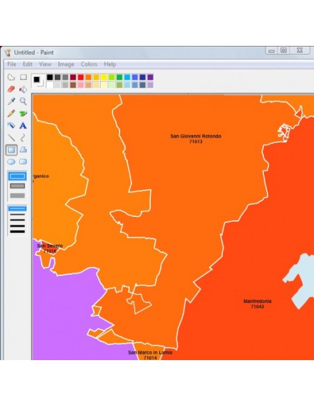 Mappa dei comuni e CAP della provincia di Foggia jpg