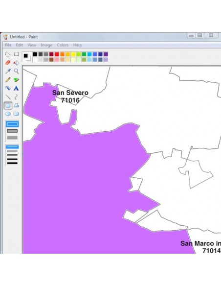Mappa dei comuni e CAP della provincia di Foggia jpg