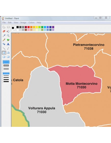 Mappa dei comuni e CAP della provincia di Foggia jpg
