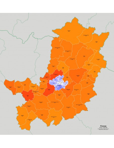 Mappa dei comuni e CAP della provincia di Firenze jpg